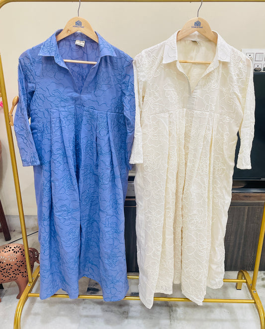 Self embroidered dress