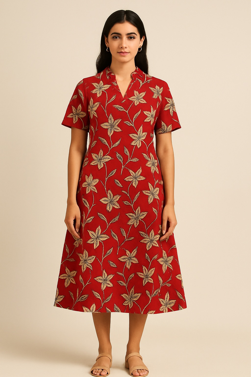 Hibiscus Printed cotton dress