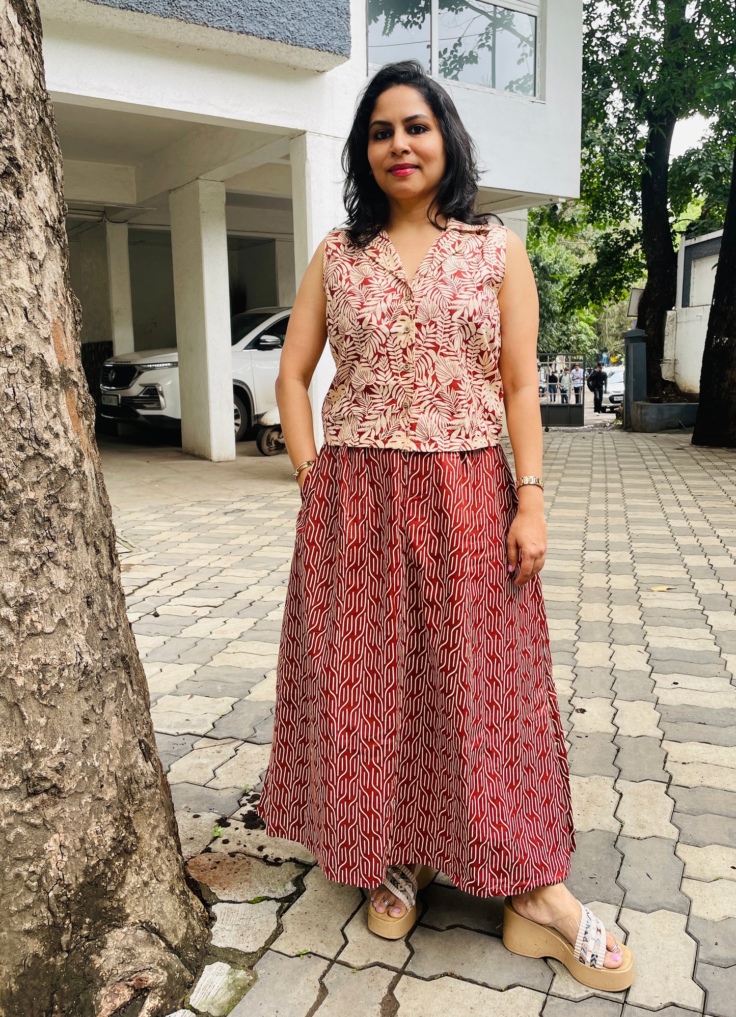 Skirt blouse cord set