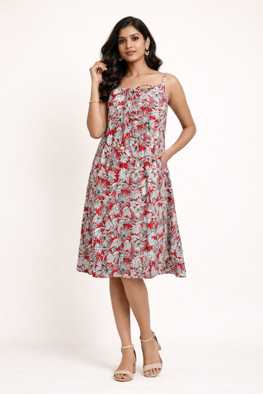 Red spegati dress