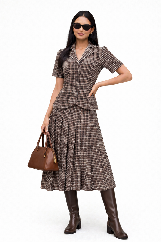 Formal brown skirt n top