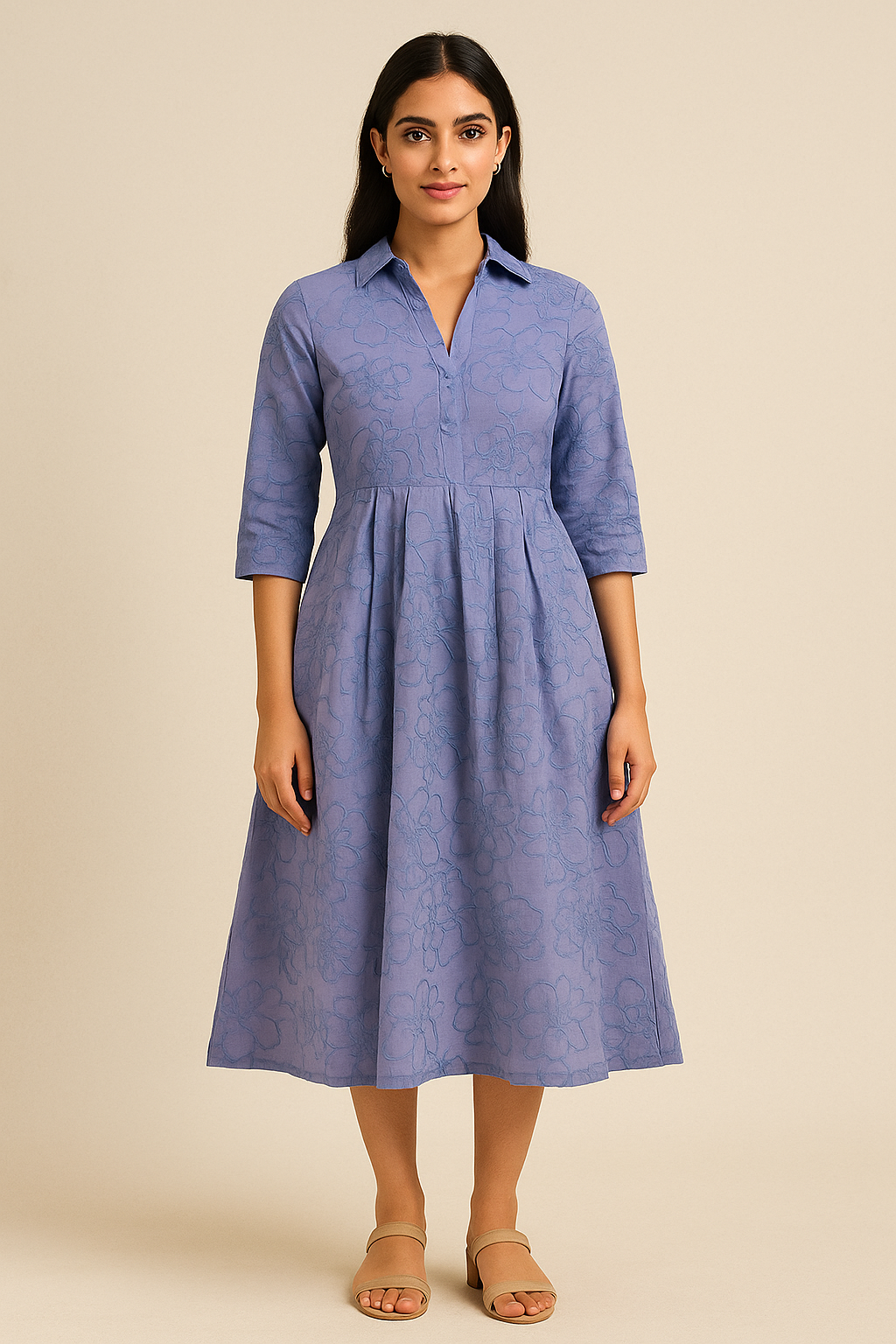 Self embroidered dress