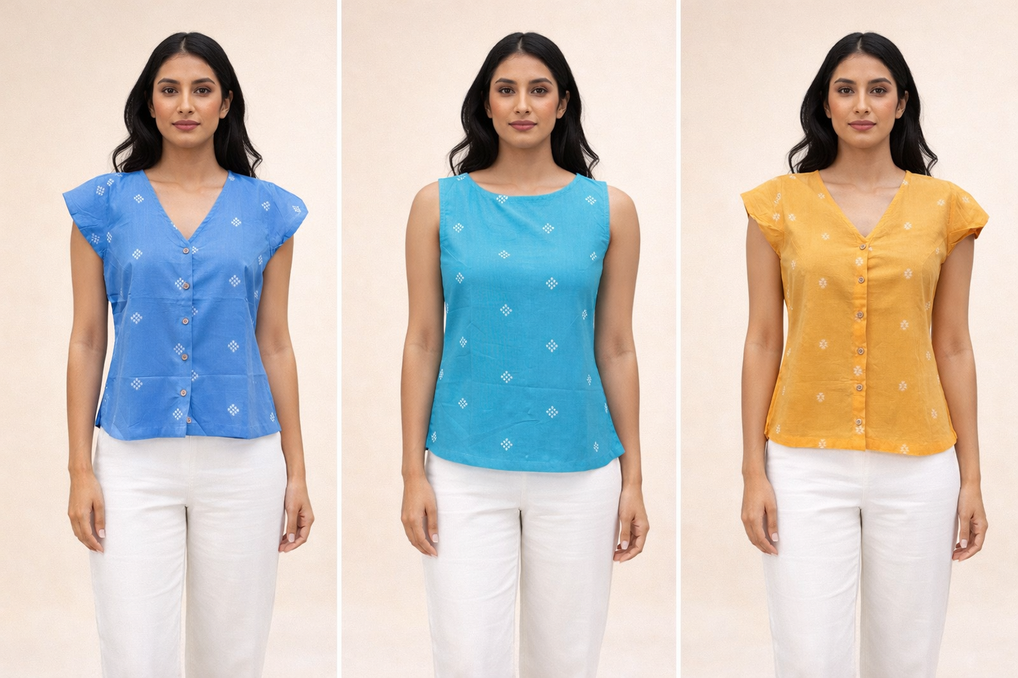 Jacquard cotton tops