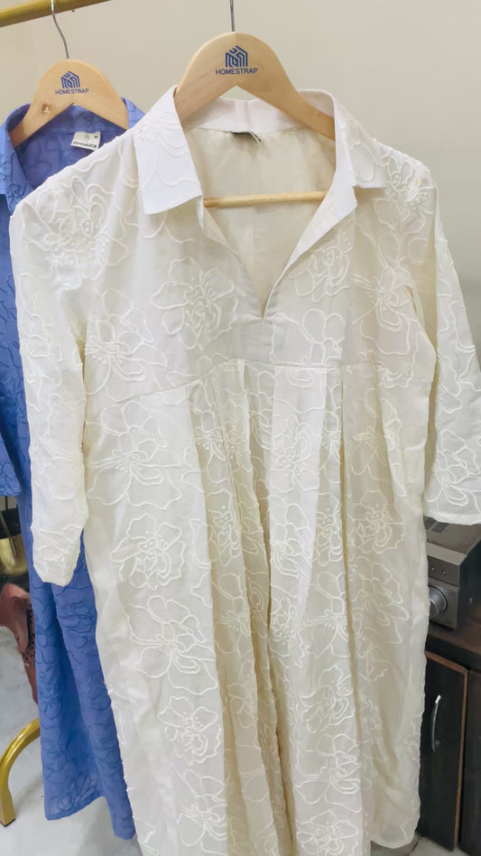 Self embroidered dress