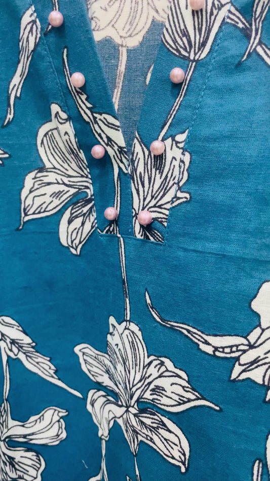 Hibiscus Printed cotton dress